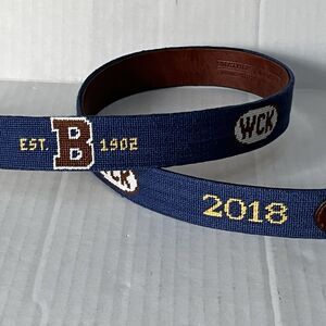 Smathers & Branson Belt Mens 36 (B -2018-WCK) Logo Hand Stitched Needlepoint USA